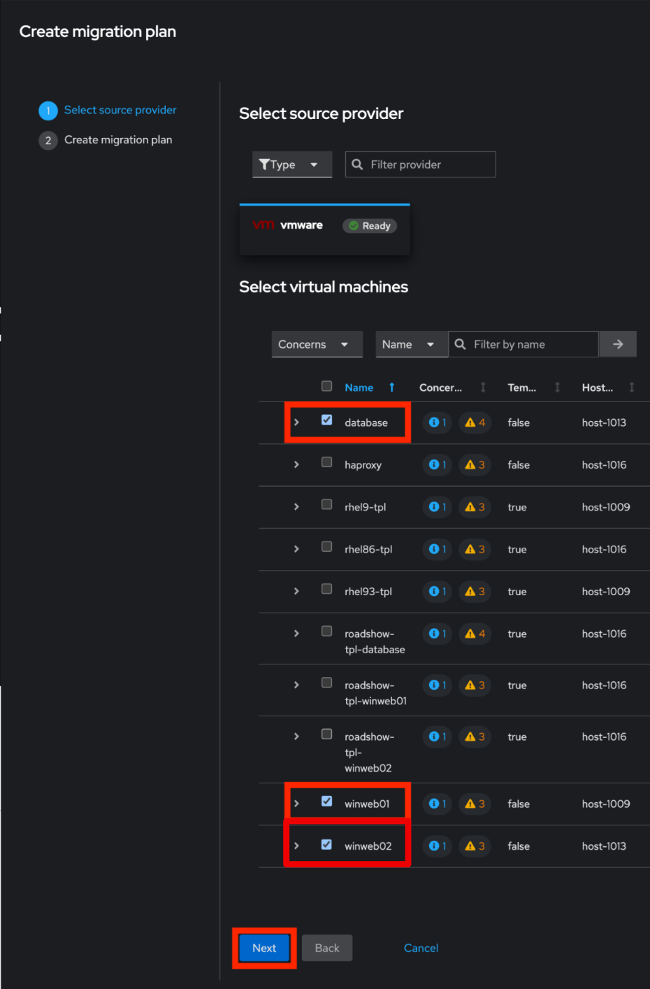 NN Create Migration Plan 2