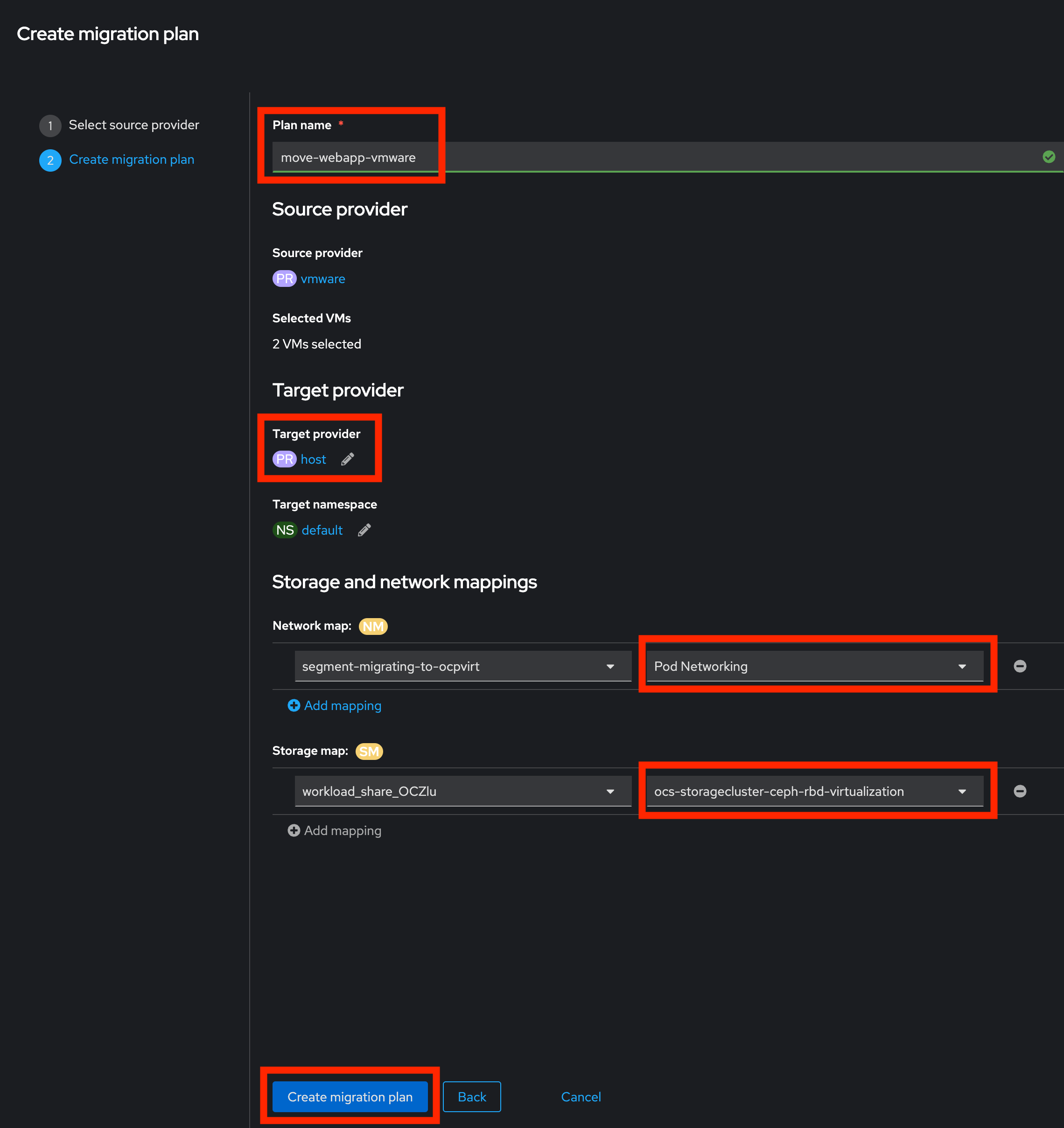 NN Create Migration Plan 3