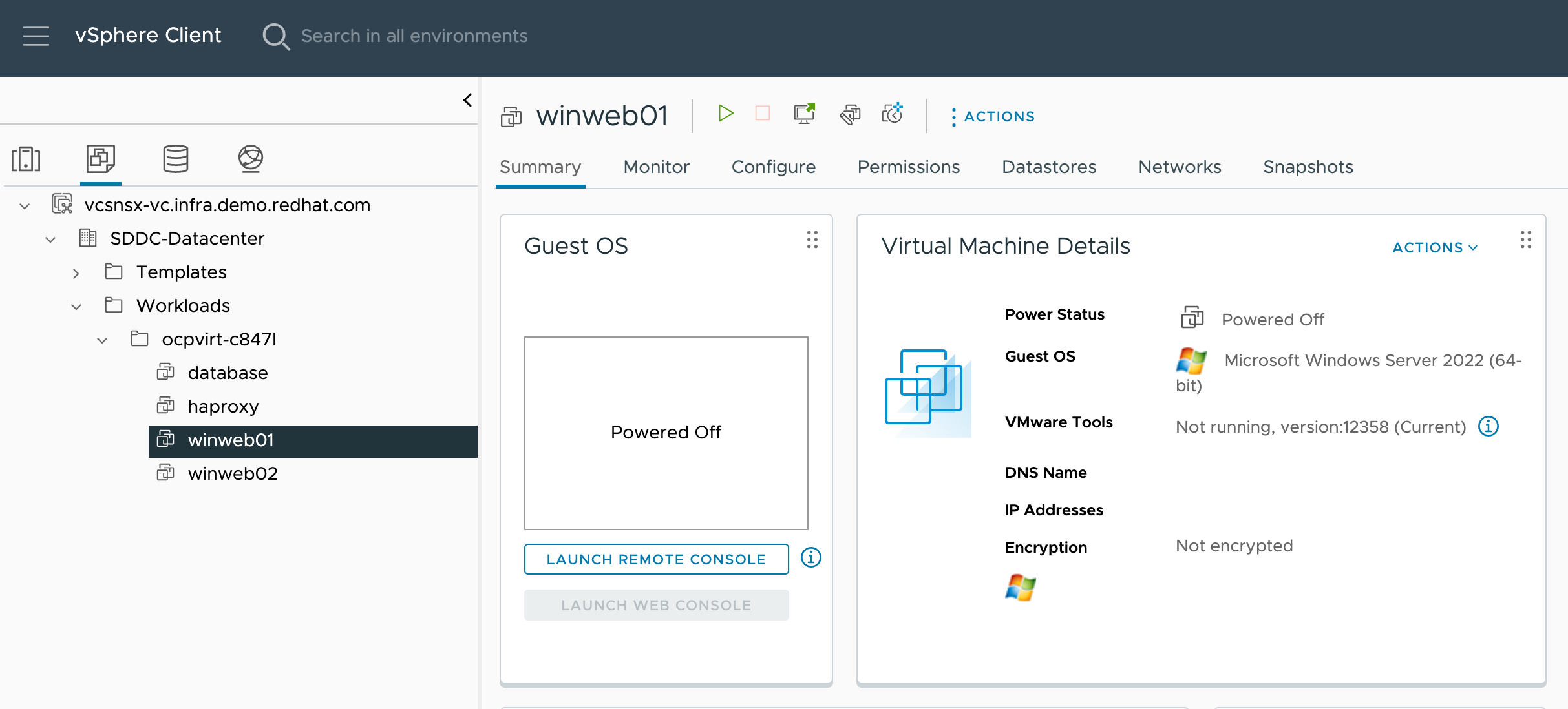 NN vSphere VM Details