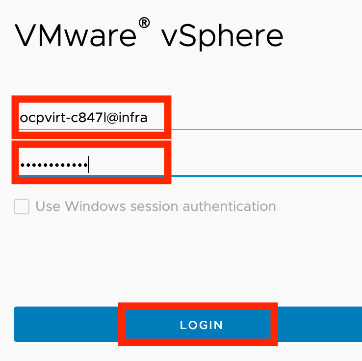 vsphere login